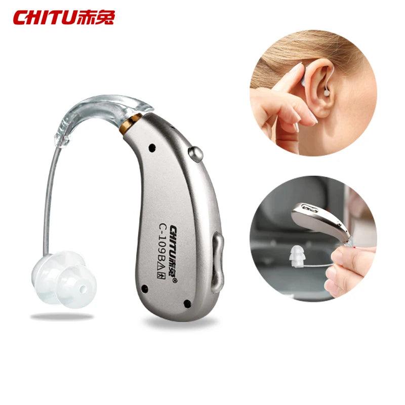 Chitu Mini Audition Sound Amplifiers BTE Hearing Aid Rechargeable for Elderly Adult Hearing Loss Ear Medical Hearing Device deaf