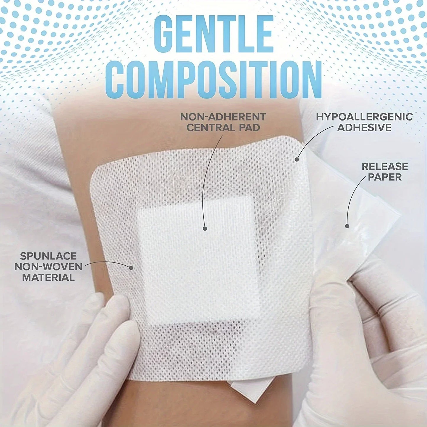 60pcs Large Size Hypoallergenic Non-woven Medical Adhesive Wound Dressing Band Aid Bandage Large Wound First Aid 6*7cm