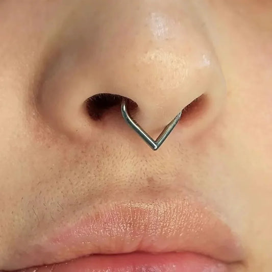 316L Medical Stainless Steel Drop Nose Ring Punk Earrings Men's and Women's Body Piercing Jewelry Love Heart Septum Lip Ring