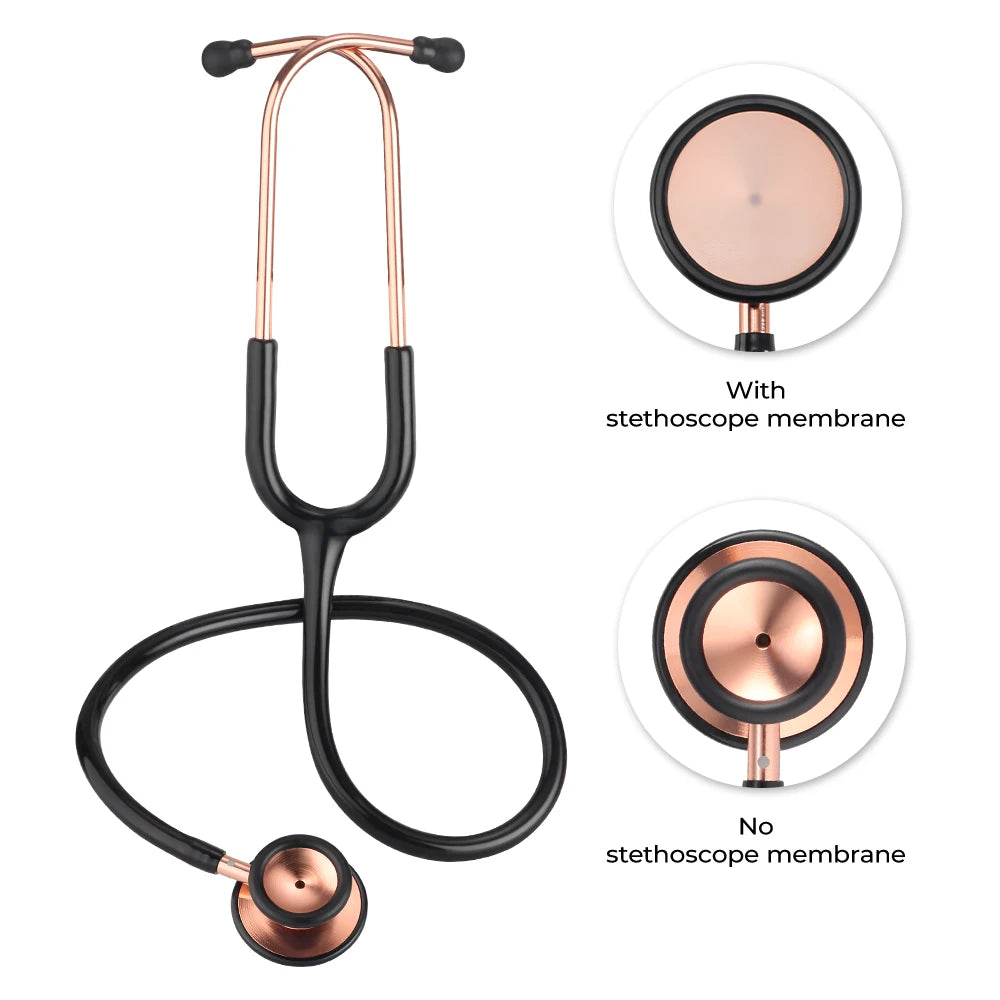 Double Sided Stethoscope Portable Professional Cardiology Stethoscope Medical Equipment Nurse Doctor Gilded White Stethoscope