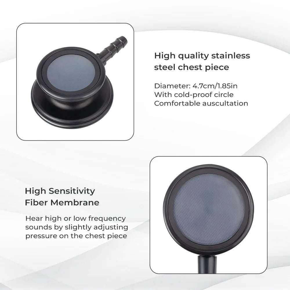 Double Sided Stethoscope Portable Professional Cardiology Stethoscope Medical Equipment Nurse Doctor Gilded White Stethoscope