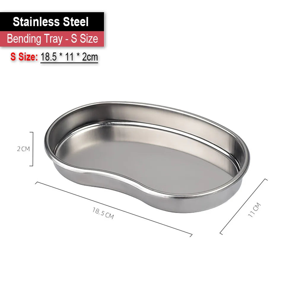 Stainless Steel Dental Lab Instrument Tools Storage Tray Medical Surgical Plate Disinfection Rectangular Dish Dentist Accessory