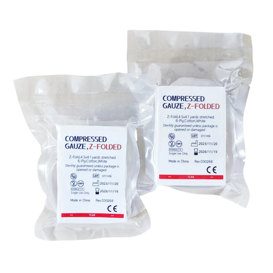 1Pc Compression Curve Gauze Z-Folded Bandage Block Rescue Vacuum Packaging Emergency Medical Dressing Kit