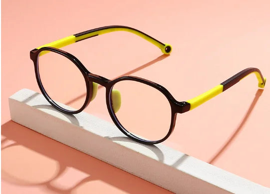 Anti Blue Light Glasses for Kids TR90 Round Optical Medical Glasses Frames Children Zero Computer Spectacles without Graduation