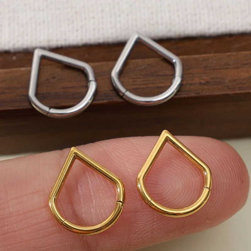 316L Medical Stainless Steel Drop Nose Ring Punk Earrings Men's and Women's Body Piercing Jewelry Love Heart Septum Lip Ring
