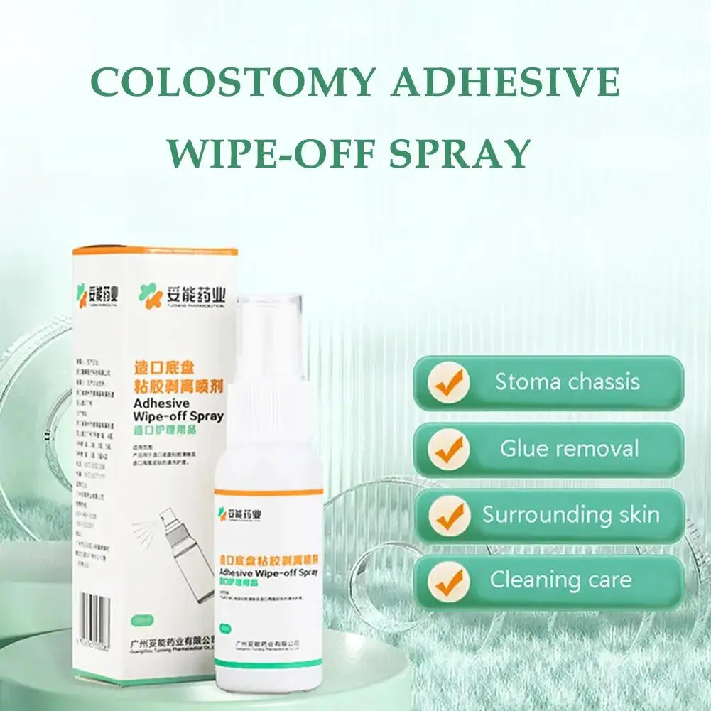 Colostomy Adhesive Wipe-Off Spray Medical Adhesive Remover Ostomy Bag Care Clean And Disinfect Skin Supplies
