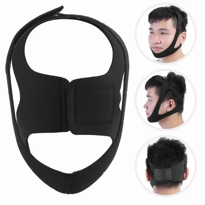 Adjustable Anti Snoring Sleep Apnea Belt Triangular Headband Chin Jaw Support Strap Unisex Headband Neoprene Medical Health Care