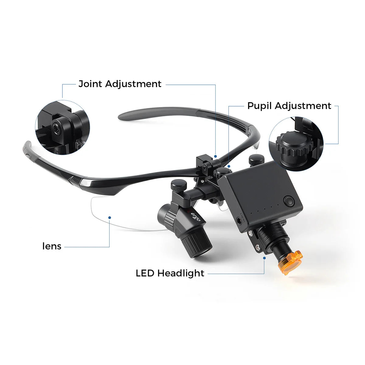 Azdent Dental Medical Loupes Surgical Head Light 5W LED Lamp Headlight  Medical Laboratory 3.0x 4.0X 5.0x 6.0x Dentistry Tools