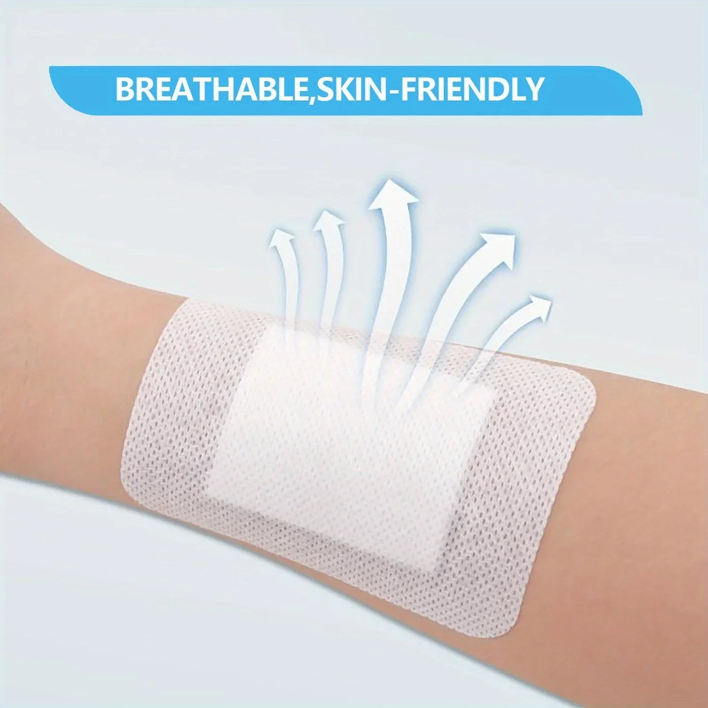 60pcs Large Size Hypoallergenic Non-woven Medical Adhesive Wound Dressing Band Aid Bandage Large Wound First Aid 6*7cm