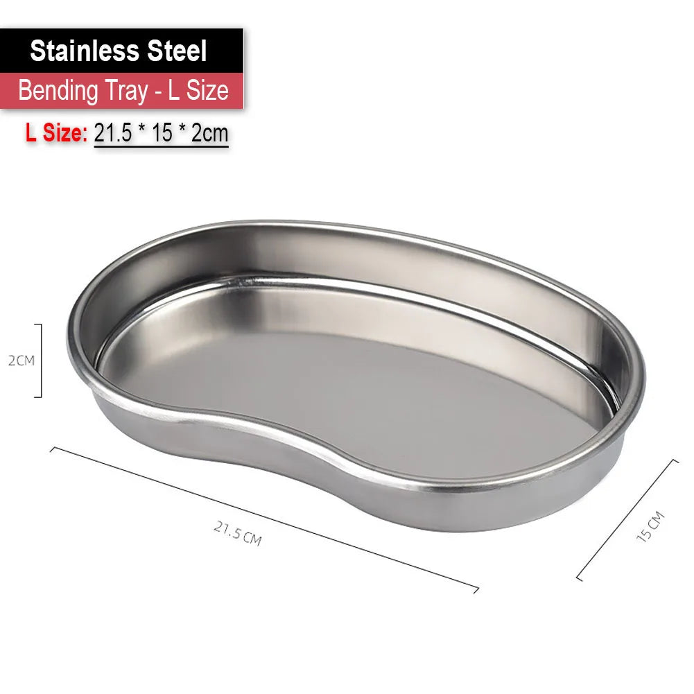 Stainless Steel Dental Lab Instrument Tools Storage Tray Medical Surgical Plate Disinfection Rectangular Dish Dentist Accessory